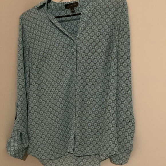 The Limited Tops - The Limited Women's Green Patterned Blouse